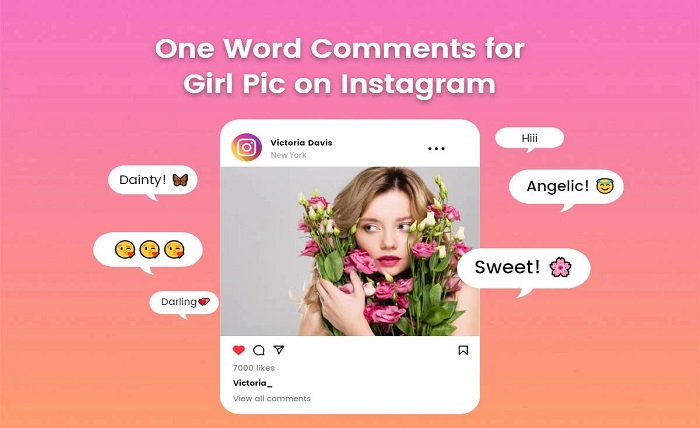 one word comment on girl pic